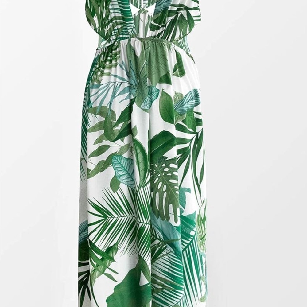 CUPSHE Women's Leafy Cutout Maxi Sleeveless Dress - Picture 4 of 11